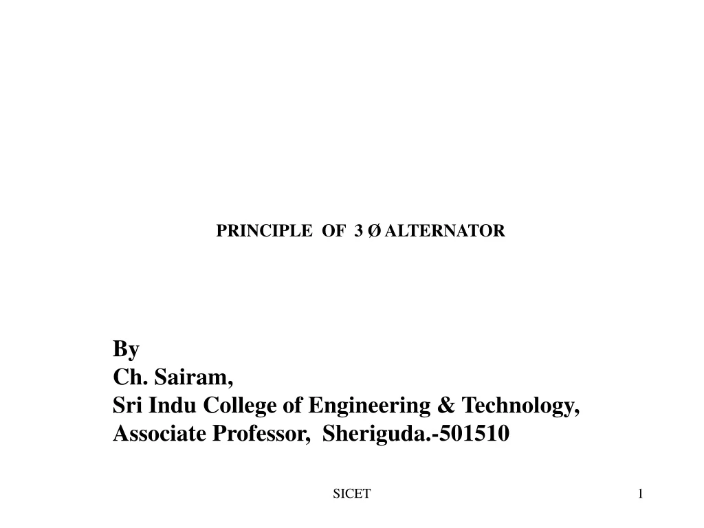 principle of 3 alternator