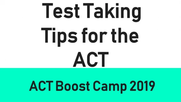 Test Taking Tips for the ACT