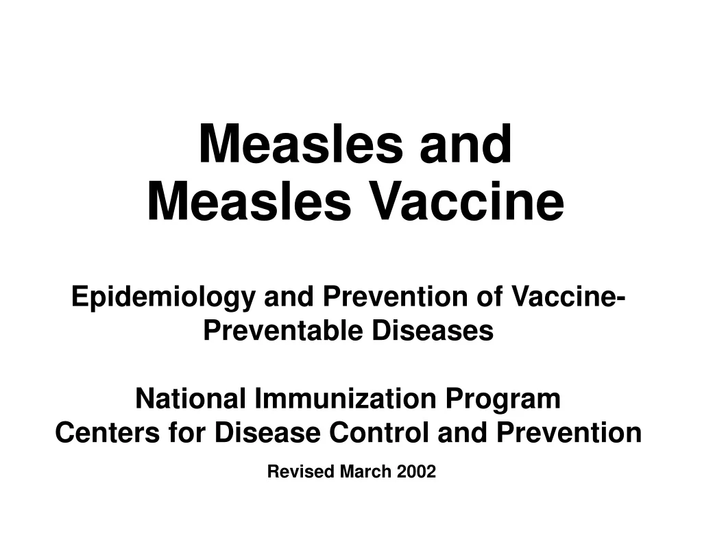 measles and measles vaccine