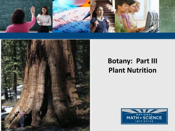 Botany: Part III Plant Nutrition