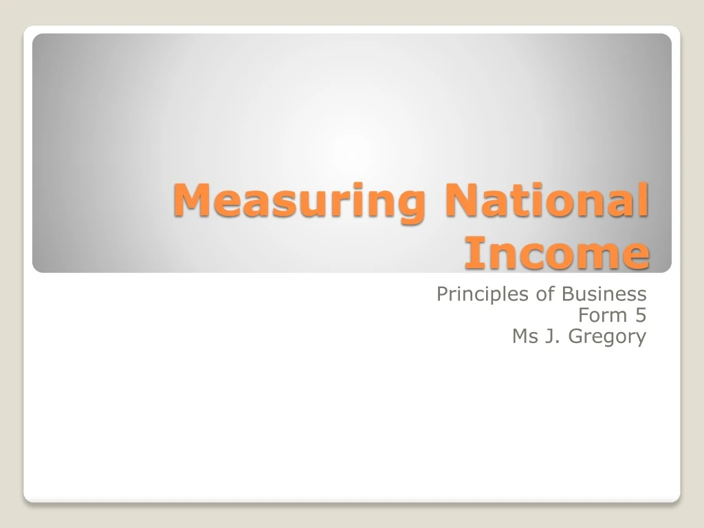 measuring national income