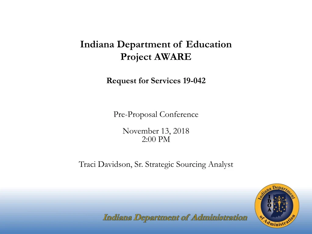 indiana department of education project aware