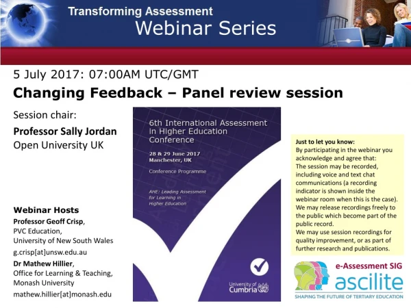 5 July 2017: 07:00AM UTC/GMT Changing Feedback – Panel review session