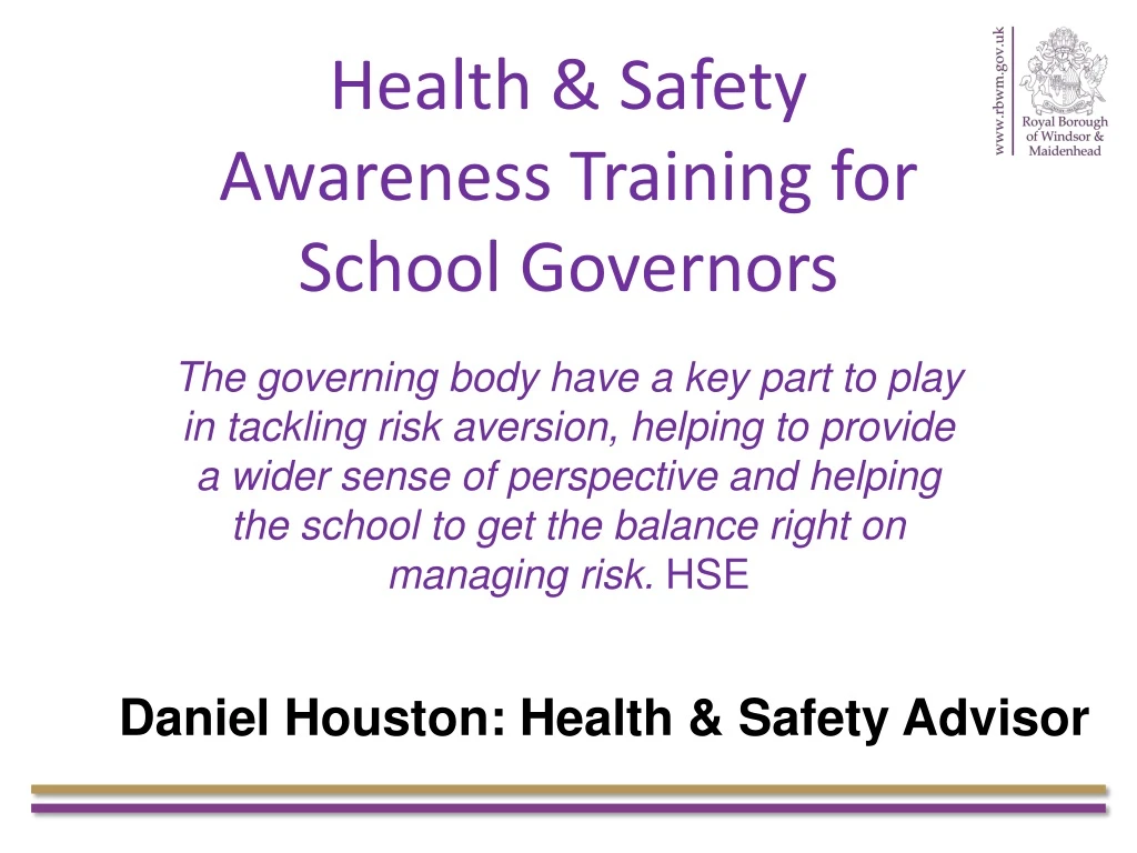 health safety awareness training for school