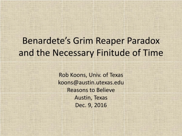Benardete’s Grim Reaper Paradox and the Necessary Finitude of Time