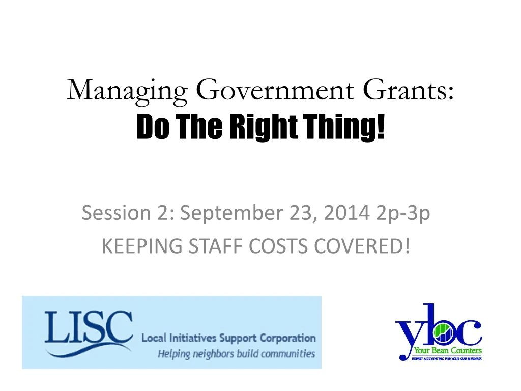 managing government grants do the right thing