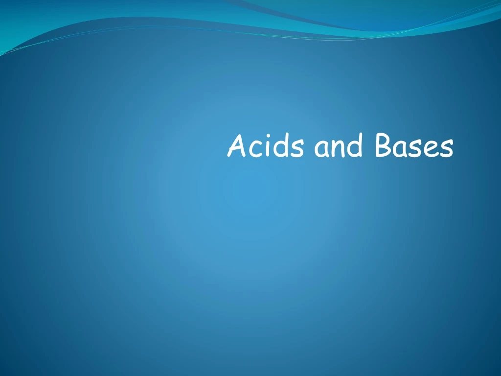 acids and bases