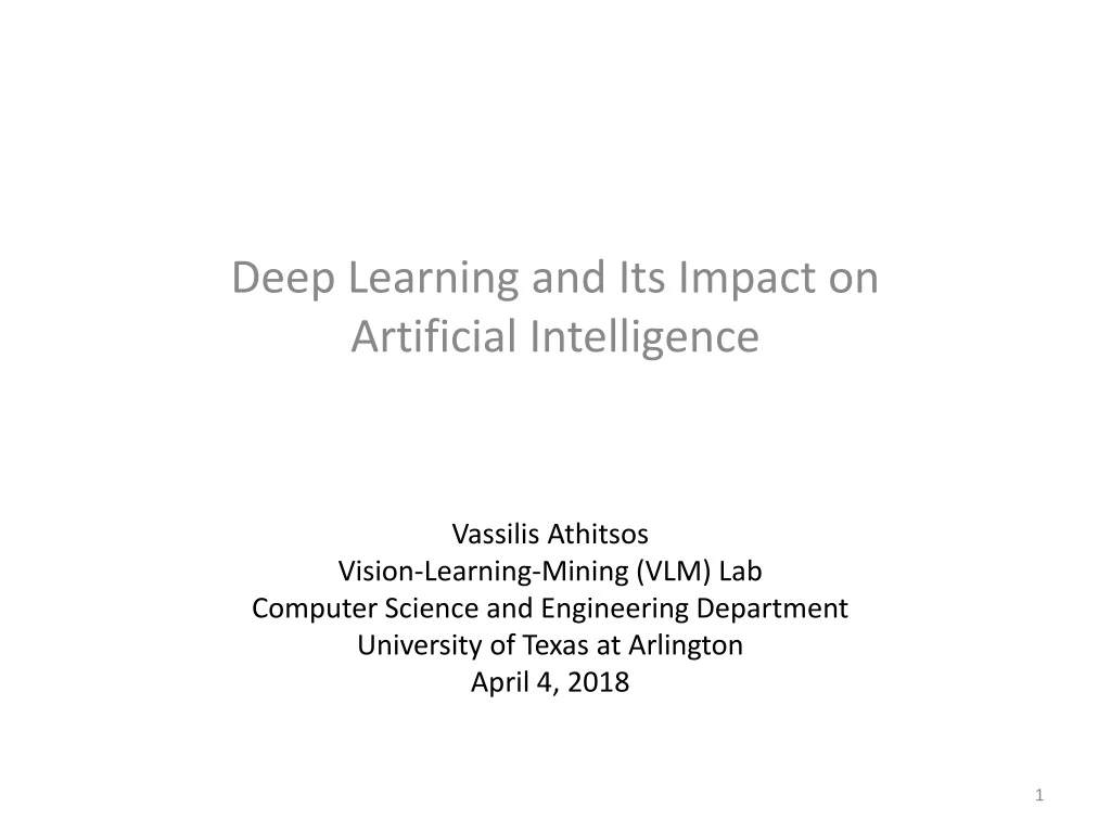 deep learning and its impact on artificial intelligence