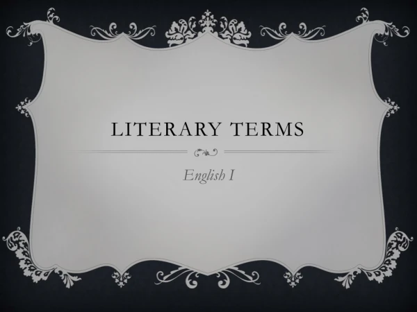 Literary terms
