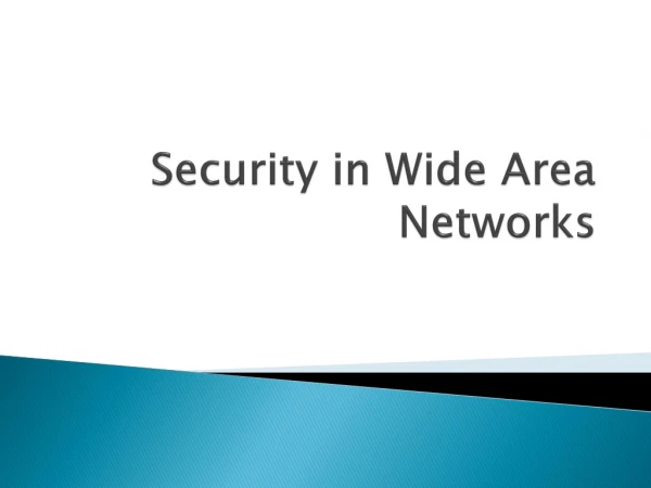 Security in Wide Area Networks