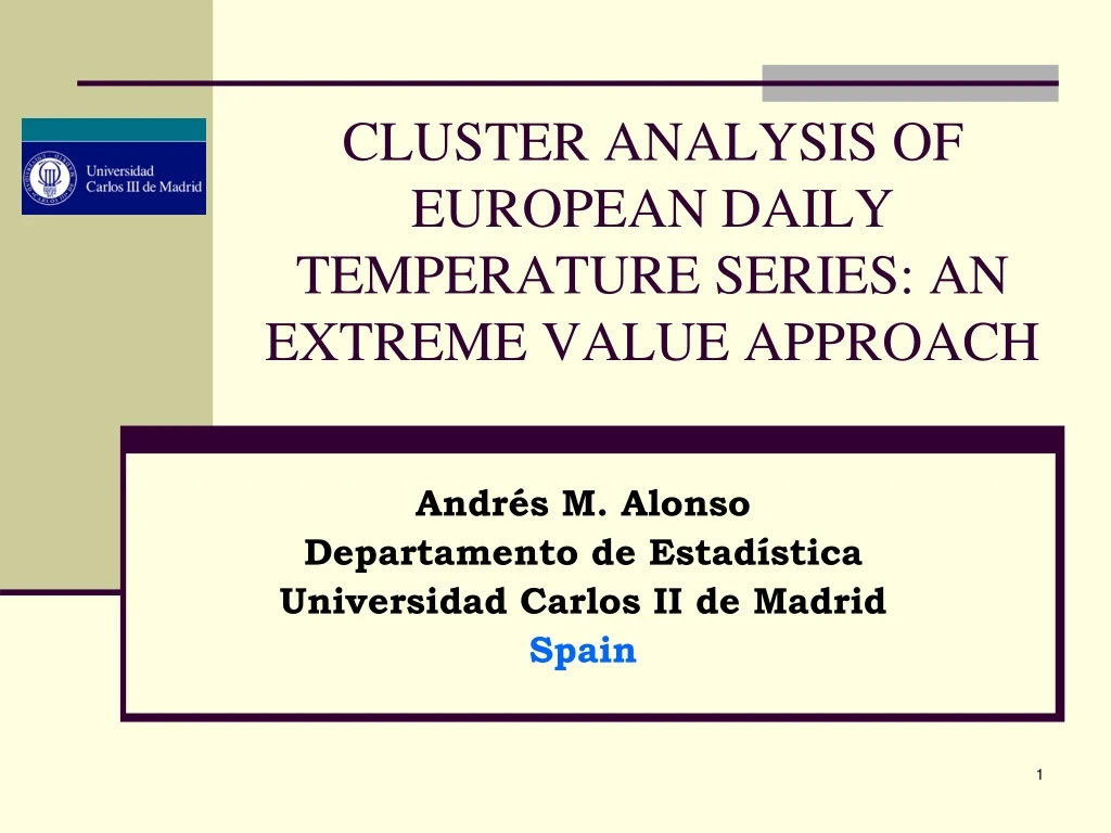 cluster analysis of european daily temperature series an extreme value approach