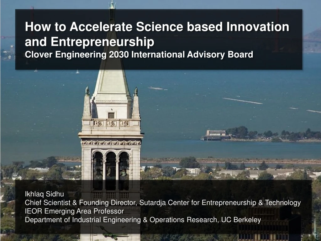 how to accelerate science based innovation