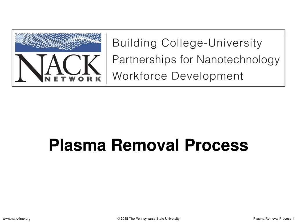 plasma removal process