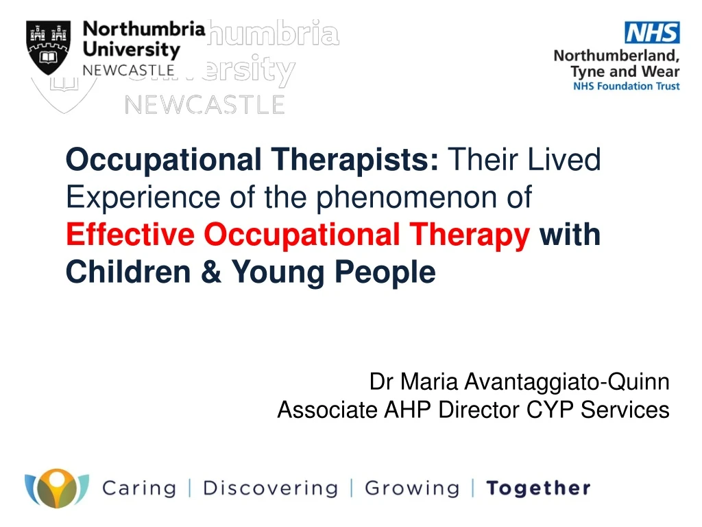 occupational therapists their lived experience