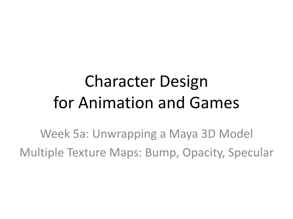 character design for animation and games