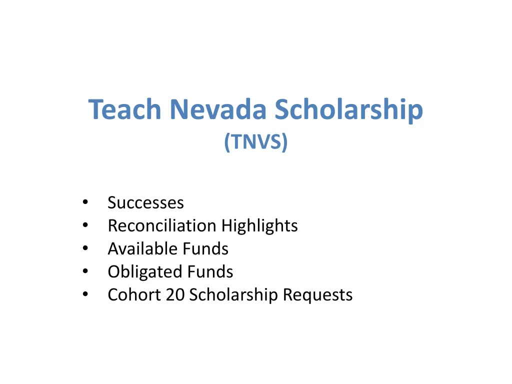 teach nevada scholarship tnvs