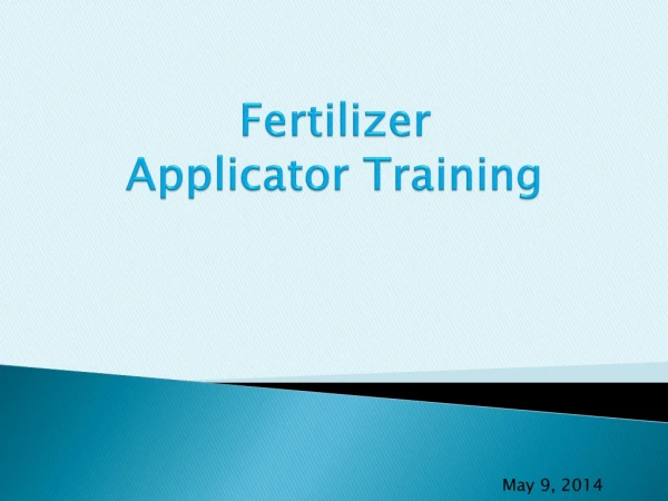 Fertilizer Applicator Training