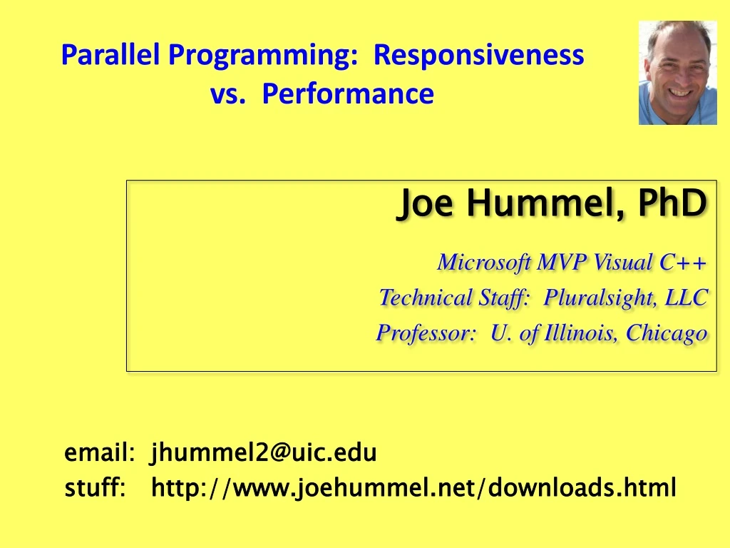 parallel programming responsiveness vs performance