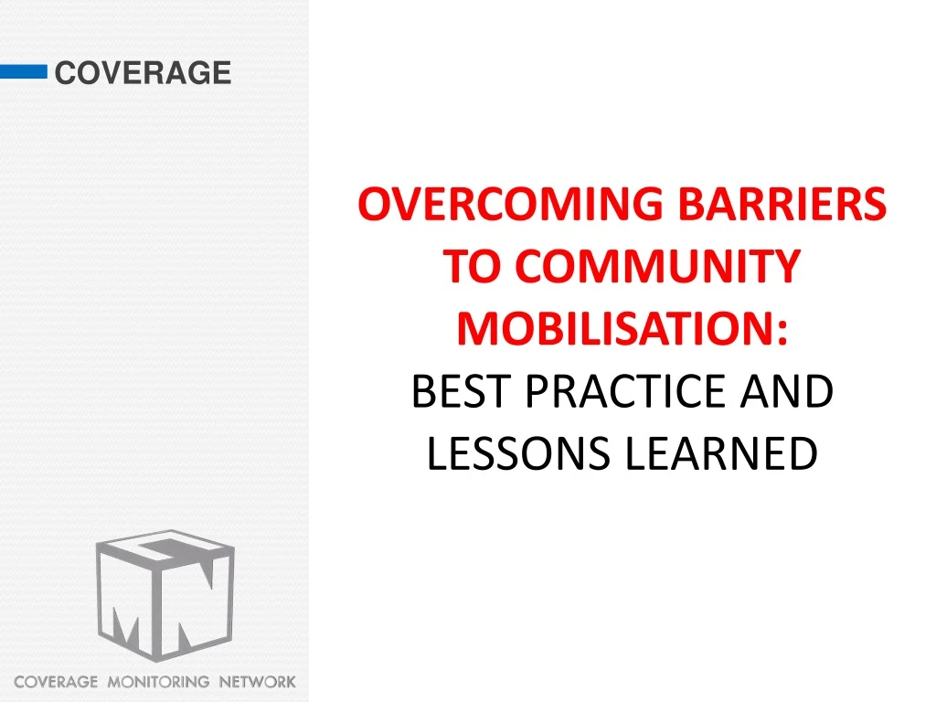 overcoming barriers to community mobilisation