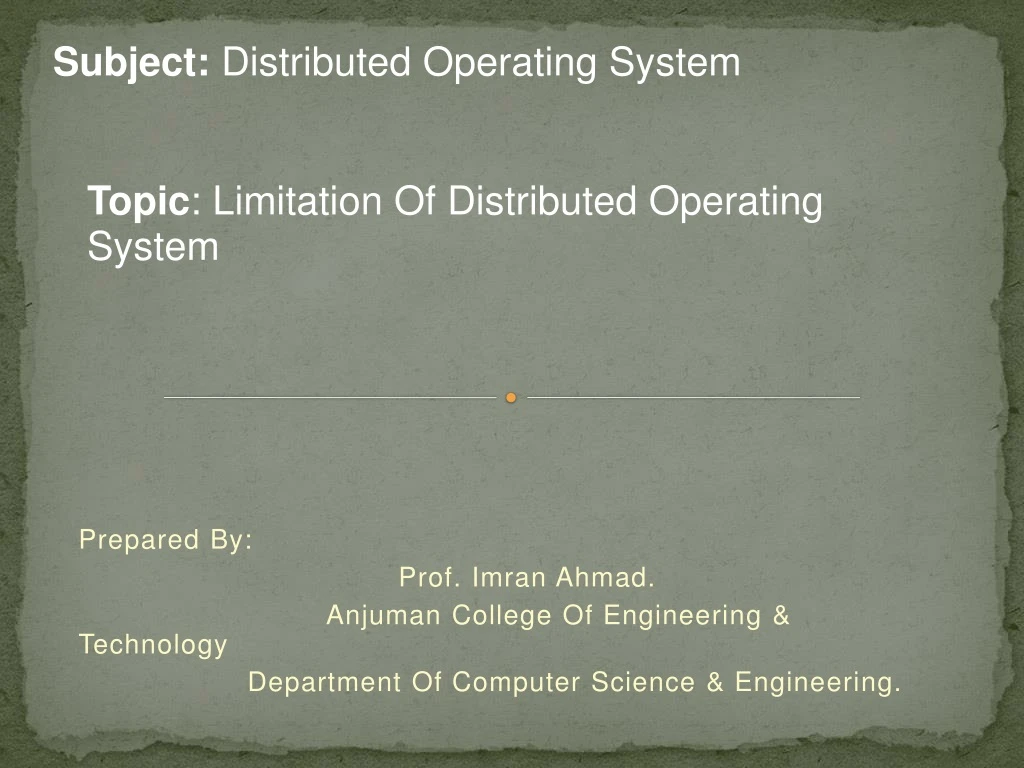 subject distributed operating system