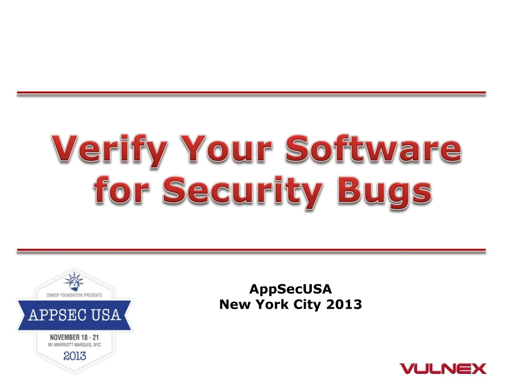 verify your software for security bugs