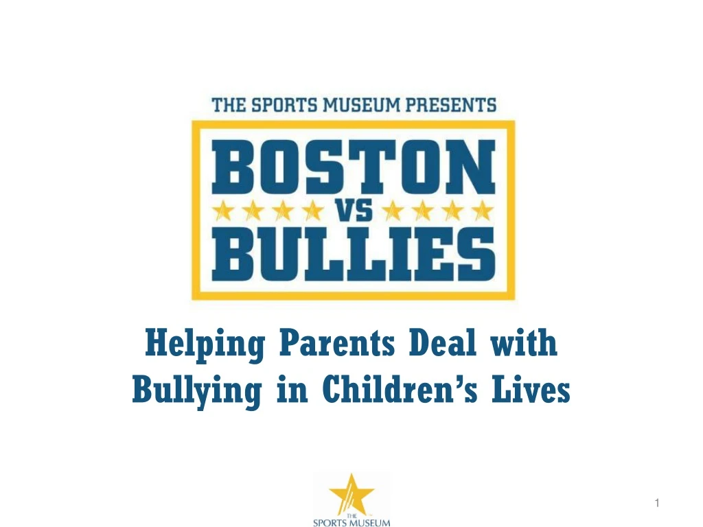 helping parents deal with bullying in children