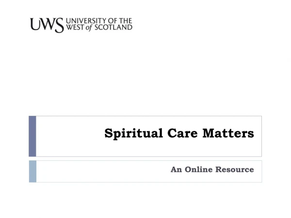 Spiritual Care Matters
