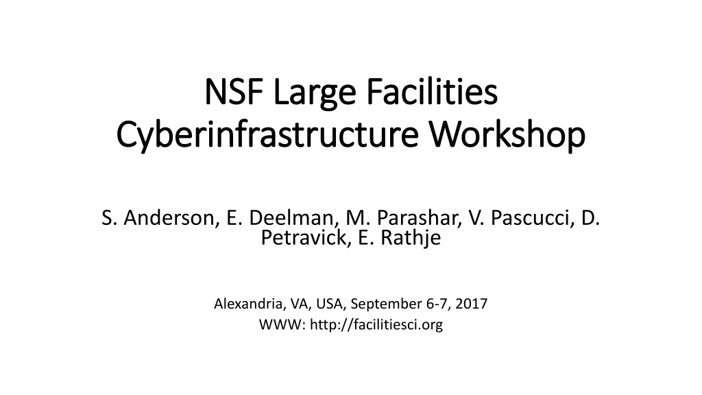 nsf large facilities cyberinfrastructure workshop