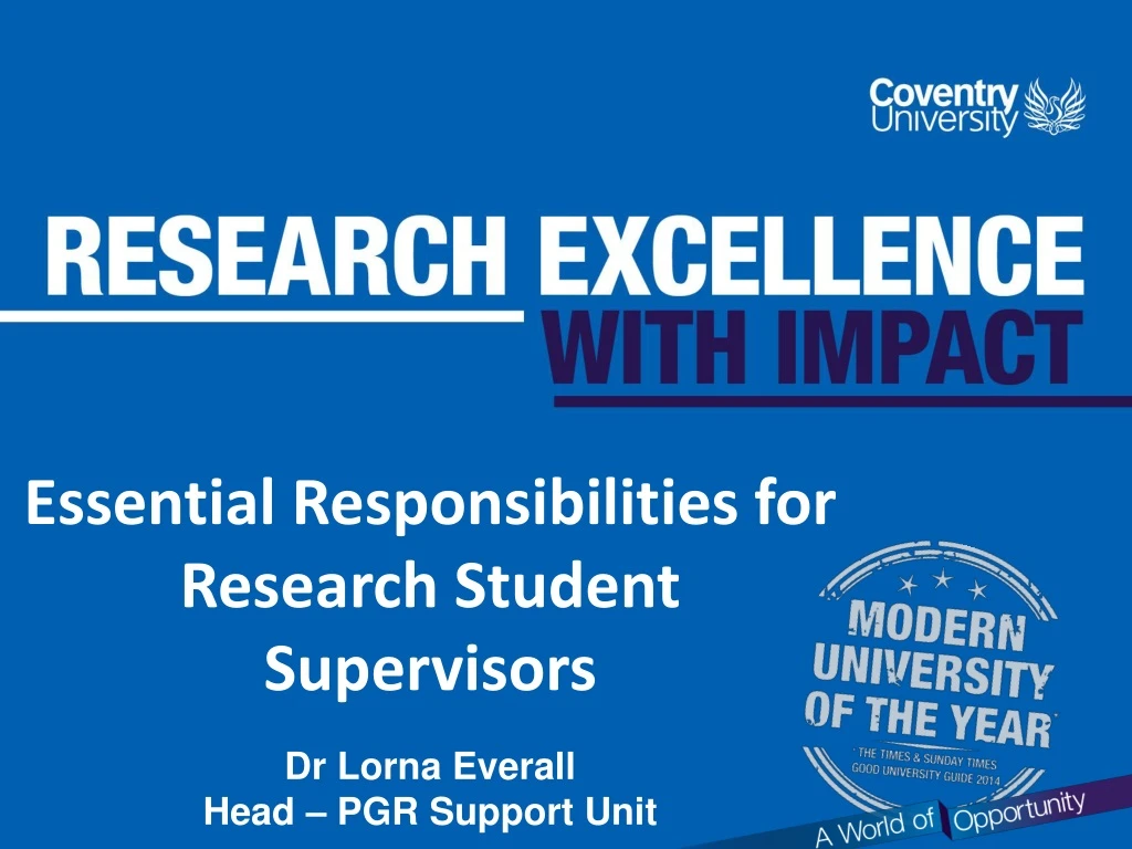 essential responsibilities for research student