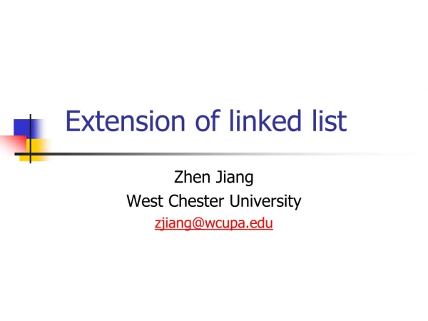 Extension of linked list