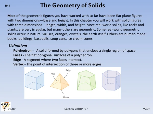 The Geometry of Solids