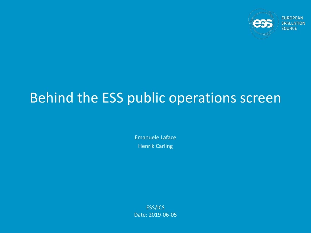 behind the ess public operations screen