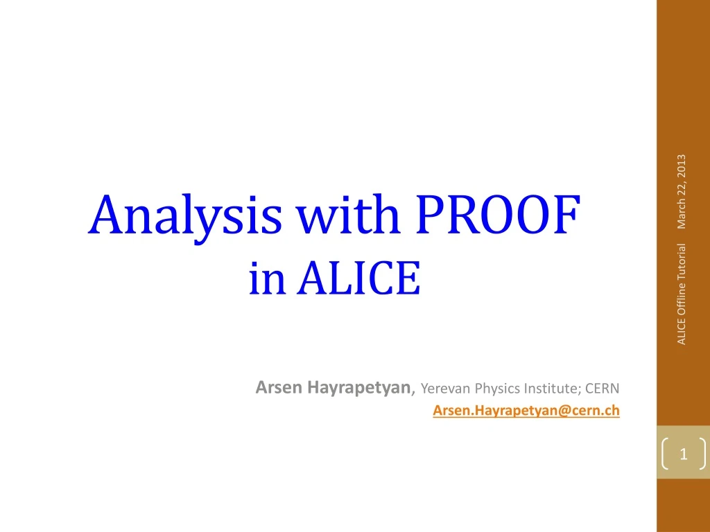 analysis with proof in alice