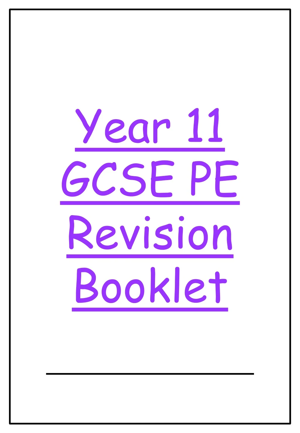 year 11 gcse pe revision booklet