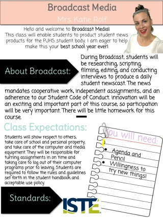 Broadcast Media Class - Empowering Students to Create Student News - slide 1