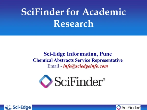 SciFinder for Academic Research