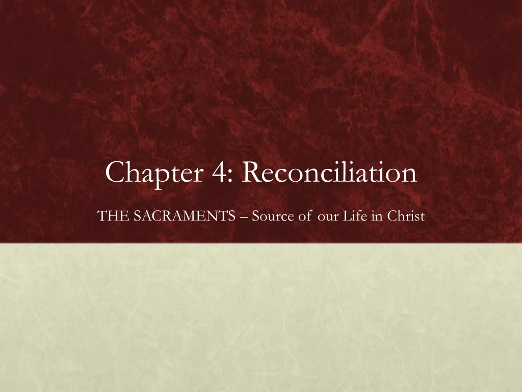 chapter 4 reconciliation