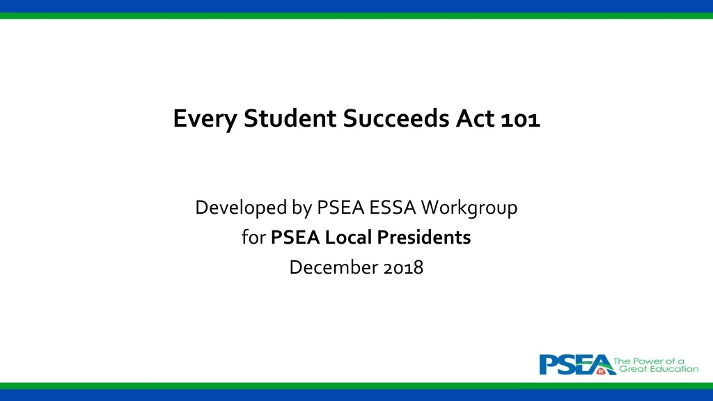every student succeeds act 101