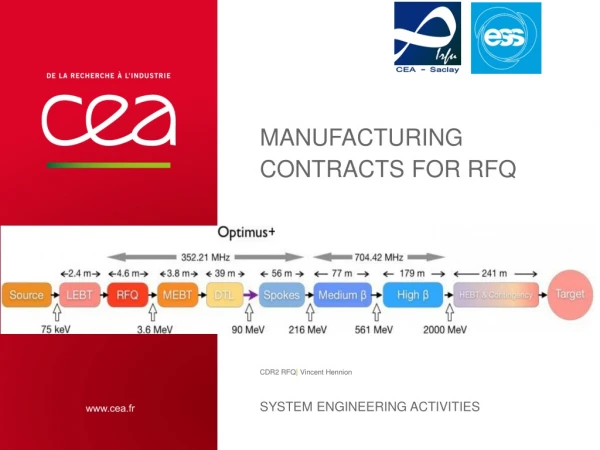 Manufacturing contracts for RFQ