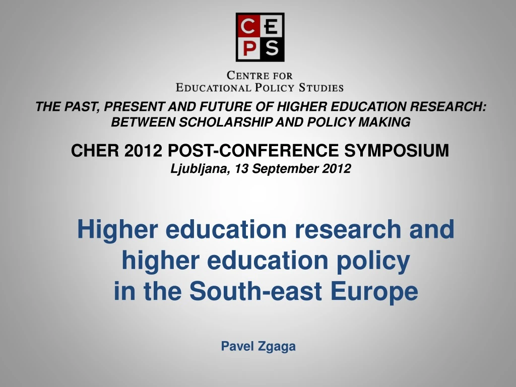 higher education research and higher education policy in the south e ast europe