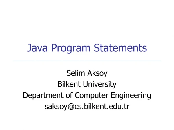 Java Program Statements