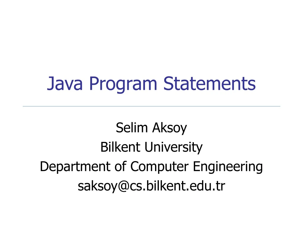 java program statements