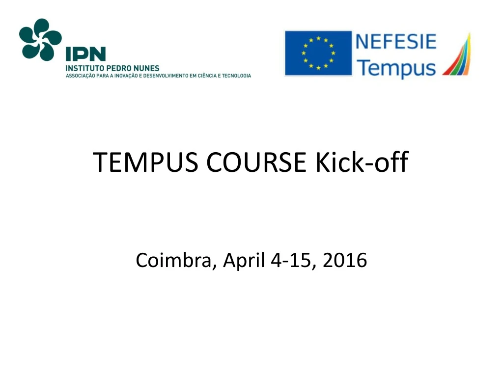 tempus course kick off