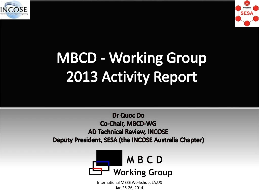 mbcd working group 2013 activity report