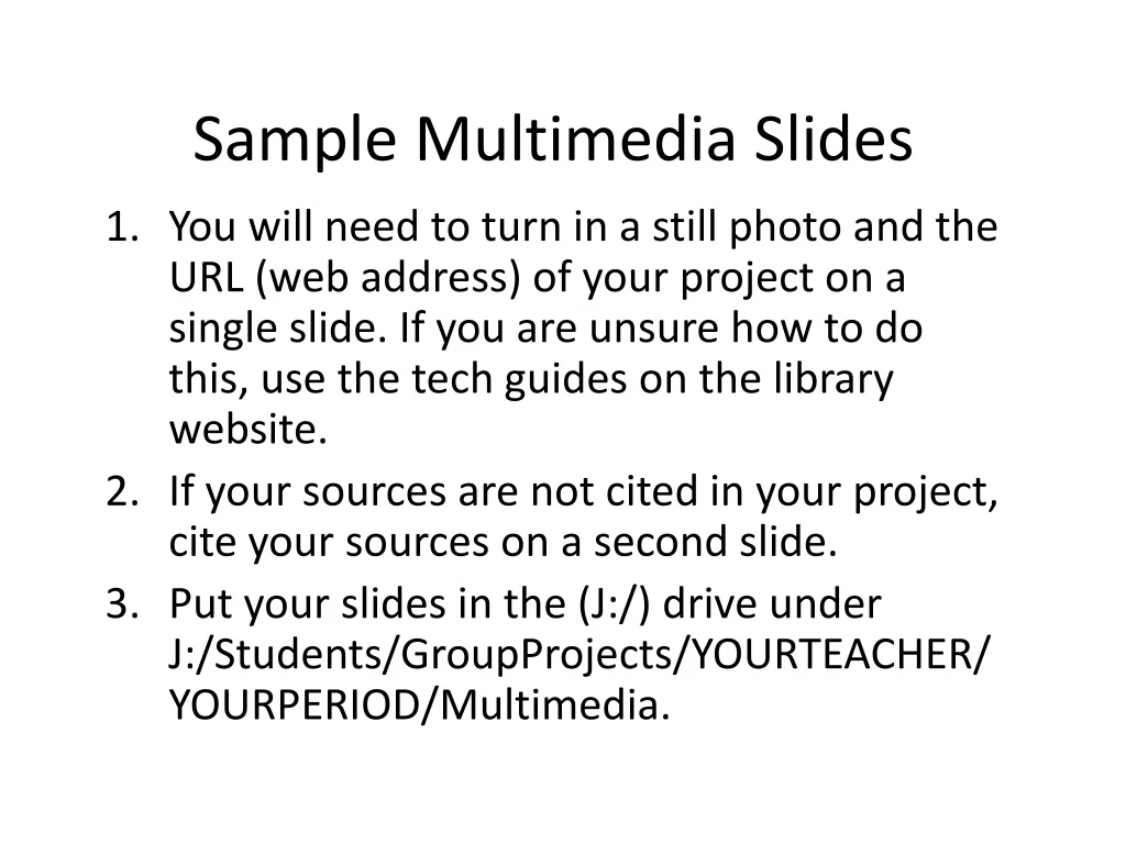 sample multimedia slides
