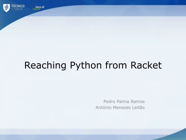 Reaching Python from Racket