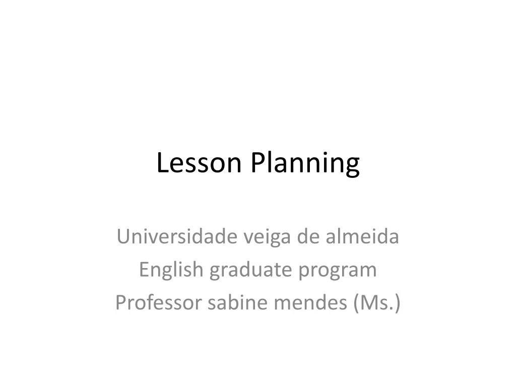 lesson planning