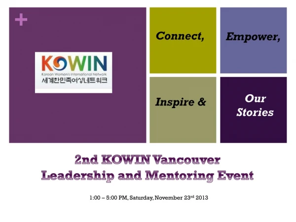 2nd KOWIN Vancouver Leadership and Mentoring E vent