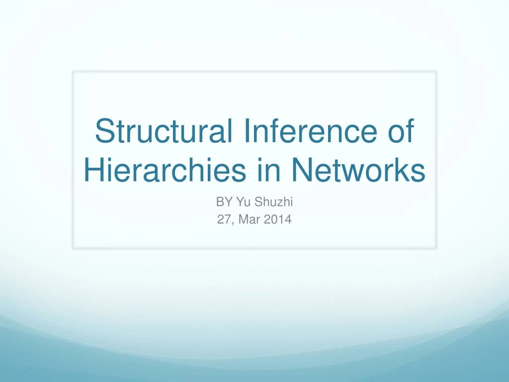 structural inference of hierarchies in networks