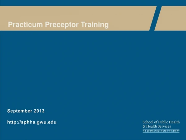 Practicum Preceptor Training